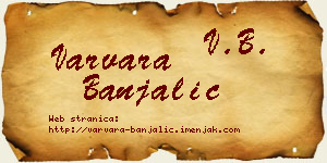 Varvara Banjalić vizit kartica